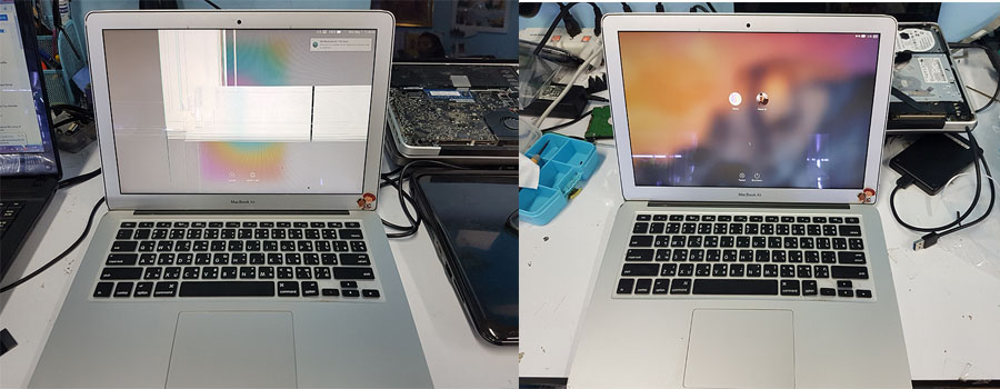 เปลี่ยนจอMacbook Air 13 Model A1466 อาการจอแตก